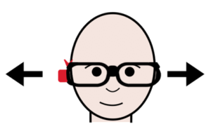 desenho de pessoa de óculos fazendo gesto negativo com a cabeça